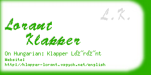 lorant klapper business card